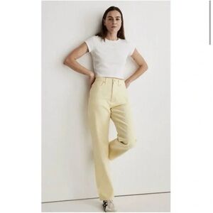 MADEWELL Baggy Straight Jeans in Pale Daffodil NWT Size 25